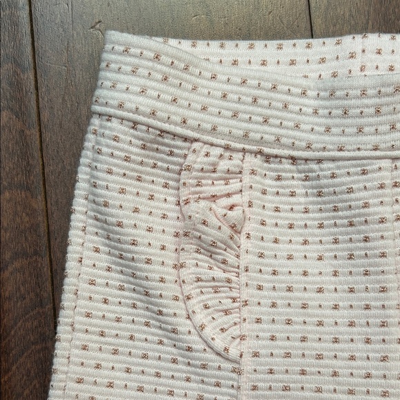 Janie and Jack Pink Textured Knit Pants with Metallic Copper Dots, Size 6-12 M - Picture 3 of 7